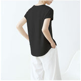 Tシャツ レディース 半袖 通販 部屋着 丸首 クルーネック 普段着 サイドスリット コットン 綿 カジュアル シンプル ゆったり 柔らかい 春 夏 ビンテージ おしゃれ かわいい