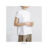 Tシャツ レディース 半袖 通販 クルーネック サイドスリット ヘムライン 綿 コットン カジュアル シンプル ゆったり 柔らかい 春 夏 秋 トップス おしゃれ かわいい