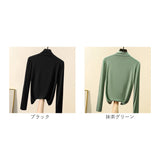 シャツ レディース タートルネック 長袖 通販 Tシャツ ブラウス カットソー tシャツ ハイネック 伸縮性 無地 薄手 ニット 上品 シンプル フォーマル オフィス ゆったり きれいめ 通勤