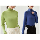 シャツ レディース タートルネック 長袖 通販 Tシャツ ブラウス カットソー tシャツ ハイネック 伸縮性 無地 薄手 ニット 上品 シンプル フォーマル オフィス ゆったり きれいめ 通勤