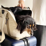 ペット キャリー バッグ 通販 犬用キャリーバッグ 猫用キャリーバッグ キャンバストート ペットトートバッグ PUFF ショルダーキャリー 電車 新幹線移動 車用固定 おしゃれ 通気性 自立型