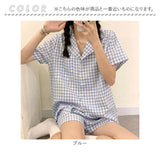 パジャマ レディース 半袖 短パン 通販 前開き ルームウェア ショートパンツ 夏 上下 部屋着 セットアップ 入院 かわいい おしゃれ シンプル チェック ギンガムチェック 寝巻き 女性