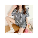 パジャマ レディース 半袖 短パン 通販 前開き ルームウェア ショートパンツ 夏 上下 部屋着 セットアップ 入院 かわいい おしゃれ シンプル チェック ギンガムチェック 寝巻き 女性
