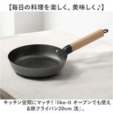 鉄フライパン 日本製 通販 鉄製 フライパン 20cm 浅型フライパン 鉄製フライパン オーブン IH ガス IH対応 ガス火 取っ手が取れる ライクイット like-it