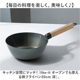 鉄フライパン 日本製 通販 鉄製 フライパン 20cm 深型フライパン 鉄製フライパン オーブン IH ガス IH対応 ガス火 取っ手が取れる ライクイット like-it
