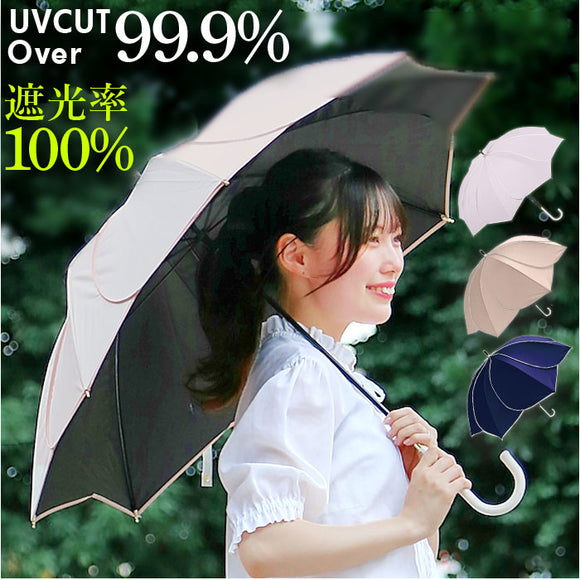 傘 レディース 長傘 通販 50cm 晴雨兼用傘 雨傘 長傘 花びら傘 ワンタッチ傘 日傘 かさ カサ おしゃれ 無地 UVカット かわいい 大人 フレラ 912-033 レイングッズ