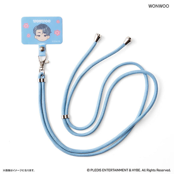 SEVENTEEN グッズ 通販 PetiTEEN フォンタブストラップ WONWOO ウォヌ セブチ プチティーン スマホストラップ スマホショルダーストラップ スマホ ストラップ 斜めがけ 肩掛け 首掛け