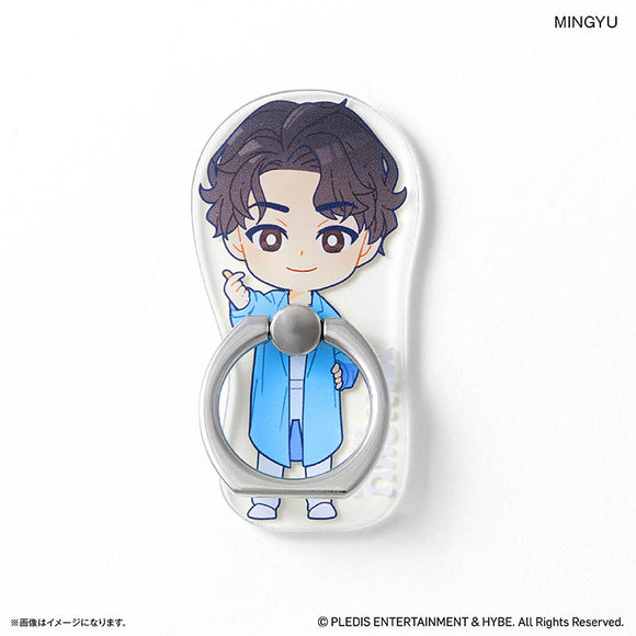 SEVENTEEN グッズ 通販 PetiTEEN スマホリング MINGYU ミンギュ セブチ プチティーン ホールドリング スマホスタンド スマホ リング スタンド 片手操作 動画視聴 推し活グッズ かわいい