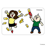 パンパンくんの日常 グッズ 通販 ぱんぱんくん 韓国 クリアカード まじかる百貨店クリアカード 4947864071363 オクジ スマホ裏 スマートフォン 透明 カード かわいい 可愛い カワイイ