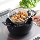 揚げざる 通販 日本製 揚げザル ステンレス 約幅18×全長23.5×全高15.5cm 手付きザル 手付きざる 揚げ物 油切り 楕円 オーバル メッシュ 天ぷら ポテト フライ おしゃれ キッチンツール