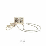 ペルケ ウォレットショルダー perche 80-06-00102 通販 お財布 財布 マルチスタッズ スマホ ストラップホルダー シート 小銭入れ ミニ サイフ 合皮 レディース ハンドストラップ