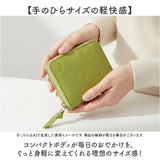 perche ペルケ 財布 80-06-00120 通販 ドット型押しパームフィットストラップウォレット 二つ折り財布 二折 小銭入れ有 本革 ミニ財布 折財布 レディース 折り財布 ラウンドファスナー