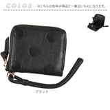 perche ペルケ 財布 80-06-00120 通販 ドット型押しパームフィットストラップウォレット 二つ折り財布 二折 小銭入れ有 本革 ミニ財布 折財布 レディース 折り財布 ラウンドファスナー