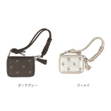 ペルケ ウォレットショルダー perche 80-06-00140 通販 お財布 財布 ドット刺繍 スマホ ストラップホルダー シート 小銭入れ ミニ財布 サイフ 革 レザー レディース ハンドストラップ