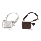 ペルケ ウォレットショルダー perche 80-06-00140 通販 お財布 財布 ドット刺繍 スマホ ストラップホルダー シート 小銭入れ ミニ財布 サイフ 革 レザー レディース ハンドストラップ