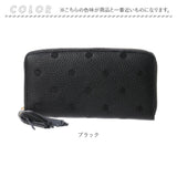 perche ペルケ 財布 08-06-02970 通販 牛革ドット刺繍ラウンド長財布 長財布 長サイフ ながさいふ 本革 ロングウォレット レディース ラウンドファスナー おしゃれ レザー 大人 オシャレ