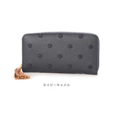 perche ペルケ 財布 08-06-02970 通販 牛革ドット刺繍ラウンド長財布 長財布 長サイフ ながさいふ 本革 ロングウォレット レディース ラウンドファスナー おしゃれ レザー 大人 オシャレ