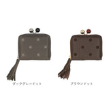 perche ペルケ 財布 08-06-03563 通販 アクリル玉がま口ジャバラカードウォレット がま口財布 がま口 ウォレット 本革 やぎ レザーウォレット カード レディース 大人 おしゃれ レザー