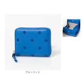 perche ペルケ 財布 08-06-03900 通販 ドット刺繍ラウンドパームフィットウォレット 二つ折り財布 二折 小銭入れ有 本革 ミニ財布 折財布 レディース 折り財布 ラウンドファスナー