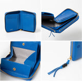 perche ペルケ 財布 08-06-03900 通販 ドット刺繍ラウンドパームフィットウォレット 二つ折り財布 二折 小銭入れ有 本革 ミニ財布 折財布 レディース 折り財布 ラウンドファスナー