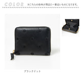 perche ペルケ 財布 08-06-03900 通販 ドット刺繍ラウンドパームフィットウォレット 二つ折り財布 二折 小銭入れ有 本革 ミニ財布 折財布 レディース 折り財布 ラウンドファスナー
