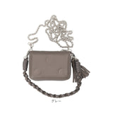 ペルケ ウォレットショルダー perche 08-06-03914 通販 お財布 財布 ドット型押し スマホ ストラップホルダー シート 小銭入れ ミニ財布 サイフ 革 レザー レディース ハンドストラップ
