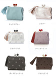 ペルケ perche 財布 通販 二つ折り財布 折り財布 折財布 アクリル玉 2つ折りガマ口 がま口財布 ミニウォレット ミニ財布 サイフ さいふ 革 レザー コンパクト かわいい おしゃれ 大人