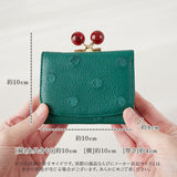 ペルケ perche 財布 通販 三つ折り財布 折り財布 折財布 アクリル玉 三つ折りウォレット がま口財布 ミニウォレット ミニ財布 サイフ さいふ 革 レザー コンパクト かわいい おしゃれ
