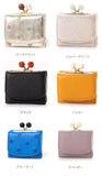 ペルケ perche 財布 通販 三つ折り財布 折り財布 折財布 アクリル玉 三つ折りウォレット がま口財布 ミニウォレット ミニ財布 サイフ さいふ 革 レザー コンパクト かわいい おしゃれ