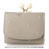 ペルケ perche 財布 通販 三つ折り財布 折り財布 折財布 アクリル玉 三つ折りウォレット がま口財布 ミニウォレット ミニ財布 サイフ さいふ 革 レザー コンパクト かわいい おしゃれ