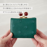 ペルケ perche 財布 通販 三つ折り財布 折り財布 折財布 アクリル玉 三つ折りウォレット がま口財布 ミニウォレット ミニ財布 サイフ さいふ 革 レザー コンパクト かわいい おしゃれ