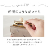 ペルケ perche 財布 通販 三つ折り財布 折り財布 折財布 アクリル玉 三つ折りウォレット がま口財布 ミニウォレット ミニ財布 サイフ さいふ 革 レザー コンパクト かわいい おしゃれ