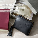 ペルケ 財布 perche 08-06-03910 通販 二つ折り財布 ブランド 二つ折り 折財布 お財布 レディース ラウンドファスナー おしゃれ シンプル 型押し ドット 水玉 きれいめ