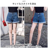 ショートパンツ デニム レディース 通販 短パン ミニ丈 ショート丈 裾 ロールアップ 薄手 カジュアル アメカジ シンプル ストリート 無地 大人 定番 ポケット 春 夏
