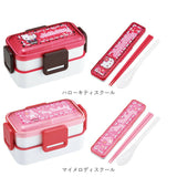 弁当箱 箸 セット 通販 日本製 skater PFLW4 お弁当箱 2段 ランチボックス 二段 600ml コンビセット カトラリーセット おはしセット お箸セット ふわっと弁当箱 食洗機対応