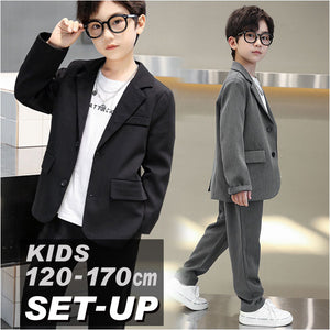 スーツ フォーマル 男の子 2点セット 通販 セットアップ ジャケット パンツスーツ ロングパンツ 長袖 無地 大きいサイズ ゆったり 子供服 子供 子どもこども ジュニア キッズ 小学生