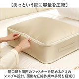 圧縮ボックス 布団収納 通販 布団圧縮袋 掃除機不要 布団収納ケース 袋 圧縮バッグ ふとん 衣類収納袋 収納 保管 立てられる ファスナー 取っ手付き ほこり防止 コンパクト 軽量