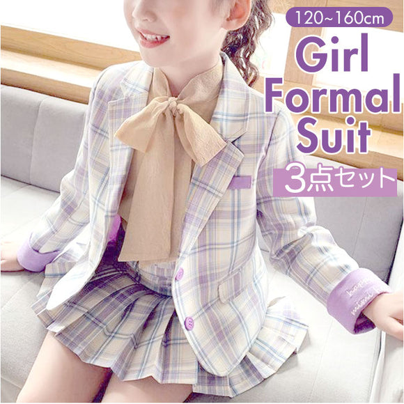 女の子 スーツ 通販 卒業式 入学式 フォーマル 3点 セット 120 130 140 150 160 cm 子供 春 小学生 服 中学生 ジュニア セットアップ ジャケット スカート ブラウス 発表会 七五三 子供服