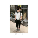 子供服 フォーマル 男の子 通販 上下セット 半袖 シャツ 4点セット 夏 スーツ キッズ ズボン パンツ 蝶ネクタイ サスペンダー 卒園式 卒業式 入学式 結婚式 誕生日 七五三 発表会 春 夏
