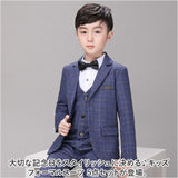 キッズ フォーマルスーツ 男の子 5点セット 通販 子供スーツ 子どもスーツ スーツ フォーマル 男子 5点 セット チェック チェック柄 長ズボン 蝶ネクタイ ジャケット 白シャツ ベスト