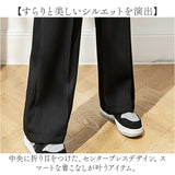 スラックス ワイドパンツ レディース 通販 タックパンツ ストレートパンツ タックワイドパンツ パンツ ズボン ロングパンツ 長ズボン ハイウエスト サイドリボン リボン きれいめ