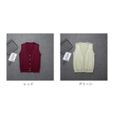 スクールベスト 前開き 通販 ベスト スクール 制服 チョッキ 前あき ニット 女子 女の子 高校生 中学生 学生 前ボタン 通学 通勤 シンプル 無地 洗える スクールニット Vネック