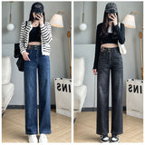 デニムパンツ レディース 通販 ボトムス ワイドパンツ パンツ ジーンズ ジーパン ハイウエスト ストレートパンツ ロングパンツ 長ズボン シンプル ゆったり オールシーズン 裁断