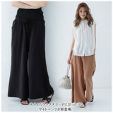 ワイドパンツ レディース きれいめ 通販 パンツ ズボン ロングパンツ ボトムス ワイド ロング丈 ロング コットン リネン ゆったり 綿 麻 涼しい 清涼感 無地 シンプル 春 夏 秋