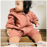 ベビー ジャンプスーツ 通販 カバーオール ベビー服 子供服 アウター ロンパース 長袖 フード付き ファスナー 前開き 中綿 防寒 あたたかい 雪遊び かわいい カワイイ 秋 冬 赤ちゃん
