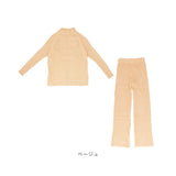 セットアップ ニット パンツ 通販 セーター 2点セット レディース 長袖 ロングパンツ ワイドパンツ ラウンドネック スリット入り 無地 ゆったり 着回し 秋 冬 かわいい おしゃれ