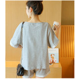 マタニティ パジャマ 半袖 通販 授乳服 ルームウェア セットアップ 上下 セット マタニティウェア マタニティー ウェア 短パン ショートパンツ Tシャツ 授乳 授乳口 入院 出産 産前 産後