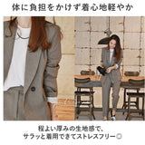 スーツ レディース カジュアル 通販 パンツスーツ セットアップ おしゃれ かっこいい ママスーツ 結婚式 セレモニー 大学生 2点セット 上下セット 長袖 ダブル ウエストゴム 通勤 通学