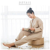 パジャマ ガーゼ レディース 長袖 通販 二重ガーゼパジャマ 綿100% コットン 上下セット 長ズボン 秋 冬 春 ルームウェア 部屋着 ダブルガーゼ ふんわり 柔らかい 前開き ボタン 襟なし