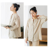 パジャマ ガーゼ レディース 長袖 通販 二重ガーゼパジャマ 綿100% コットン 上下セット 長ズボン 秋 冬 春 ルームウェア 部屋着 ダブルガーゼ ふんわり 柔らかい 前開き ボタン 襟なし